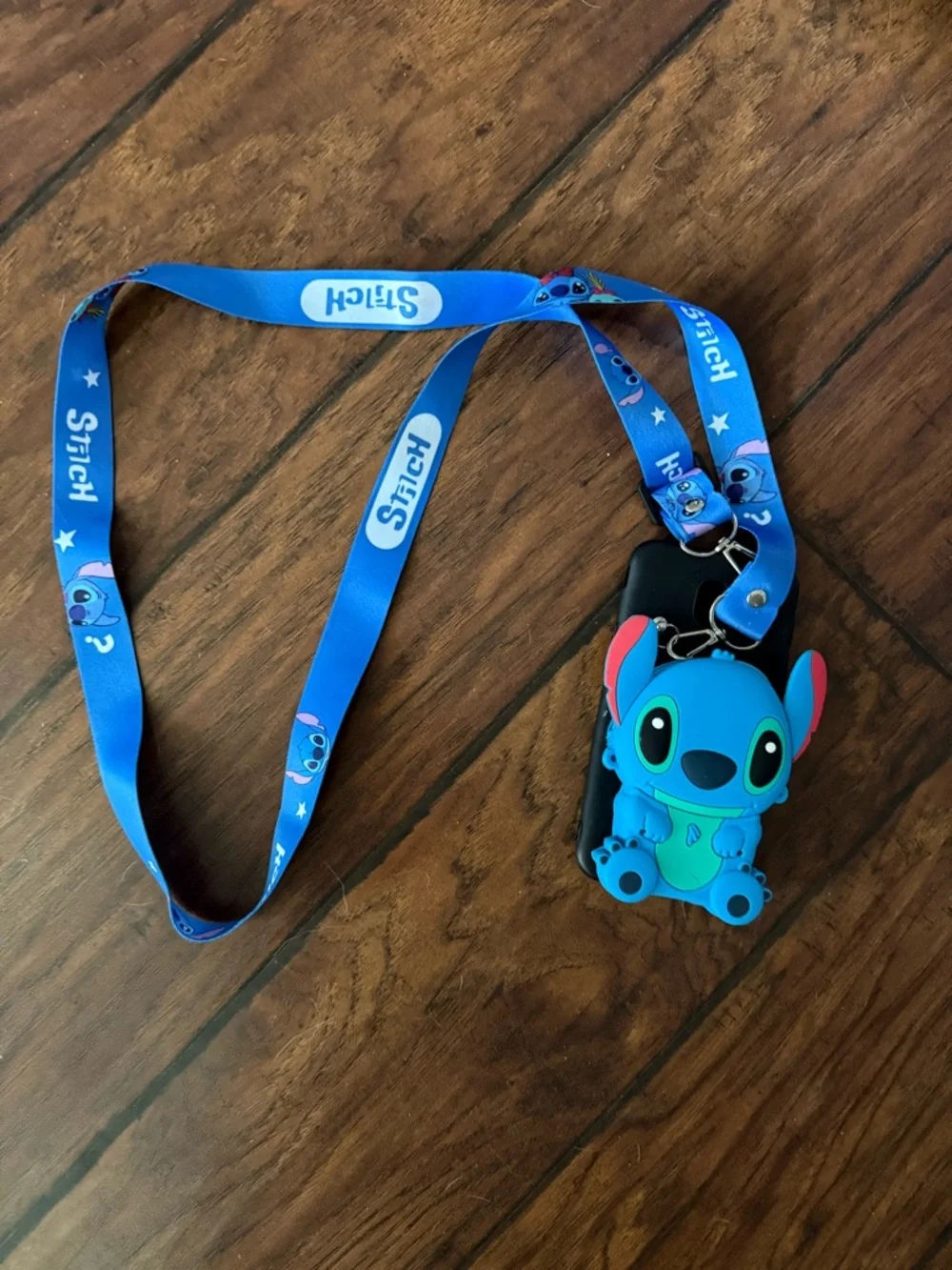 Disney Blue Stitch Lanyard with Silicone Character Charm